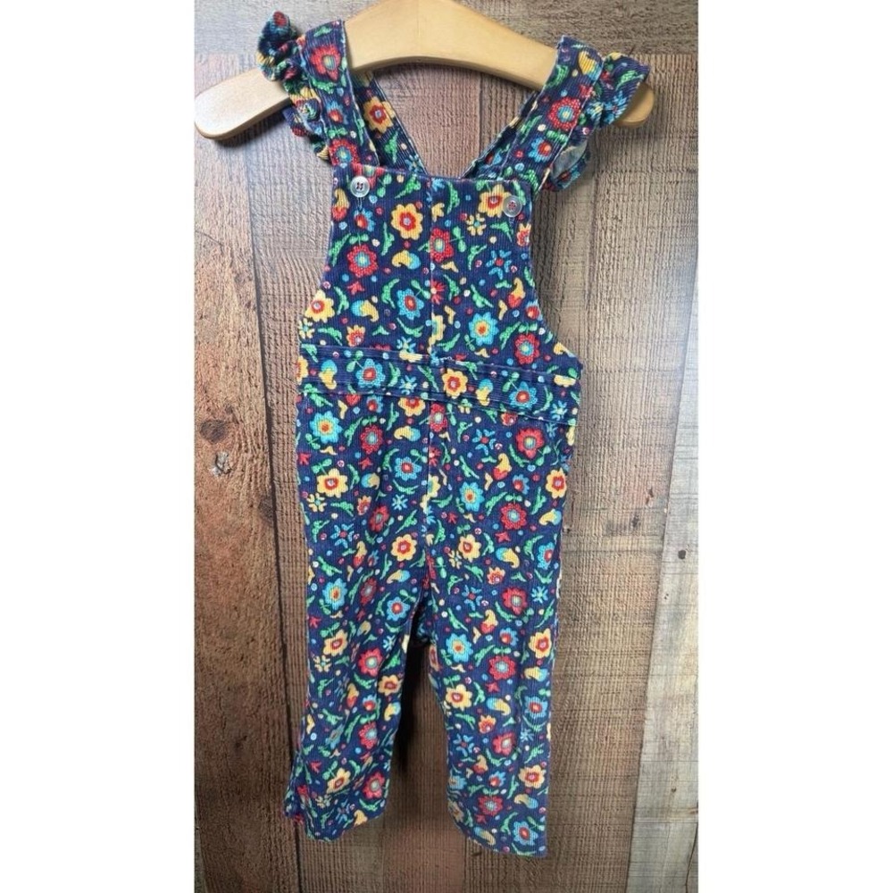 Vintage Healthtex Paper Tag Floral Overalls Romper 12 Months Toddler